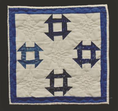 Quilt, "Miniature Churn Dash"