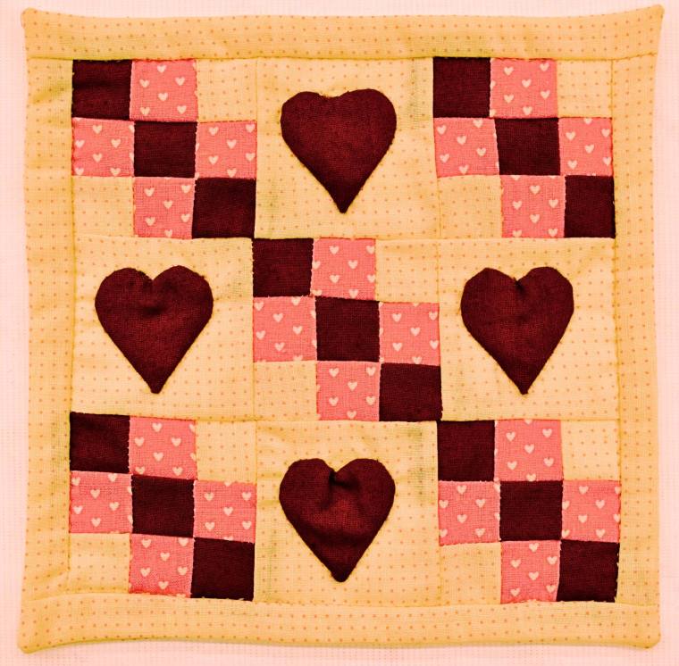 Quilt, "Miniature Double Nine"