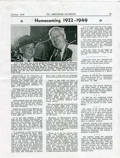 Article, Arkansas Alumnus - C.G. Hall