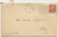 Envelope for Christmas Card addressed to Mrs. Mollie Kupferle