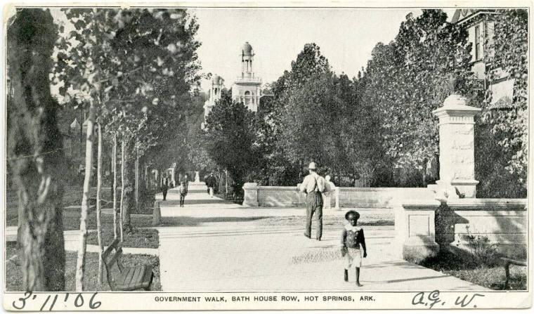 AR Postcard - Govt. Walk on Bath House Row, Hot Springs