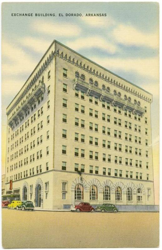 AR Postcard - Exchange Bldg., El Dorado