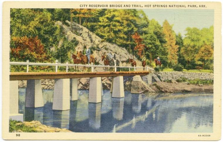 AR Postcard - City Resevoir Bridge, Hot Springs