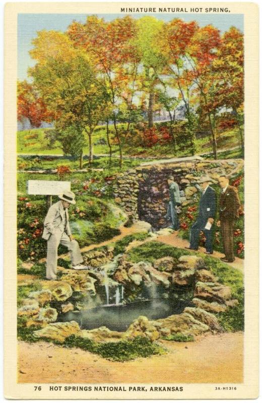 AR Postcard - Miniature Natural Hot Spring, Hot Springs