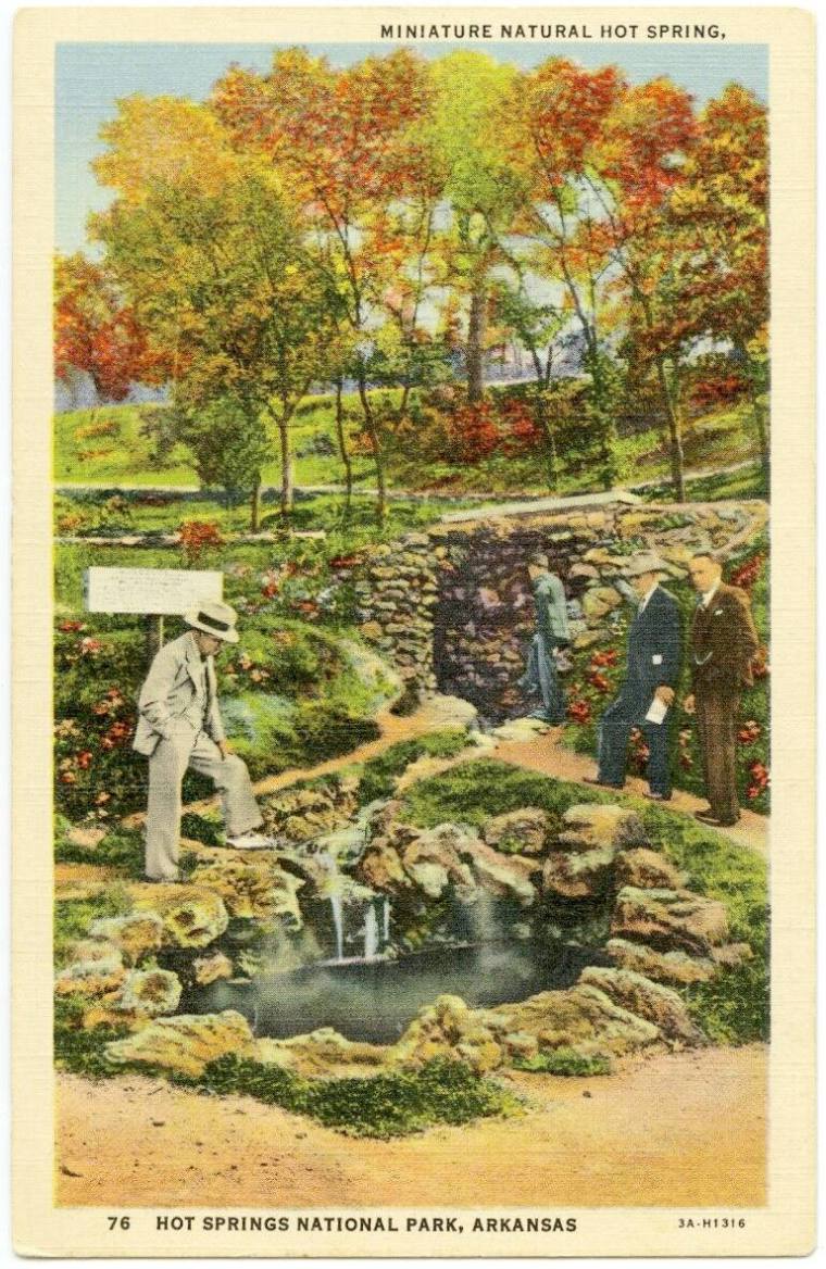 AR Postcard - Miniature Natural Hot Spring, Hot Springs