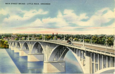 AR Postcard - Little Rock Main St. Bridge