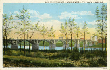 AR Postcard - L.R. Main St. Bridge looking west