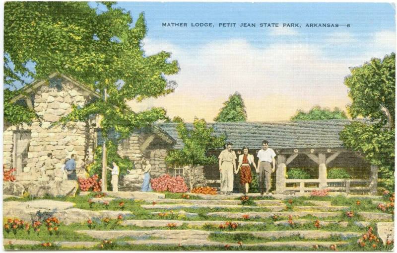 "Mather Lodge, Petit Jean State Park, Arkansas - 6" Postcard