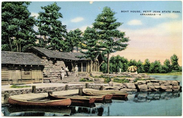 "Boat House,Petit Jean State Park, Arkansas - 4" Postcard