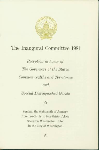 Gov. White's program to "The Inaugural Committe 1981" 