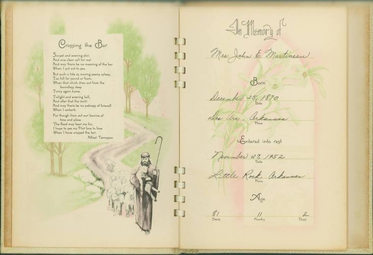 Memorial Book of Mrs. John E. Martineau - 1952