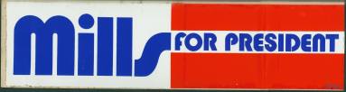 Wilbur Mills for President bumper sticker