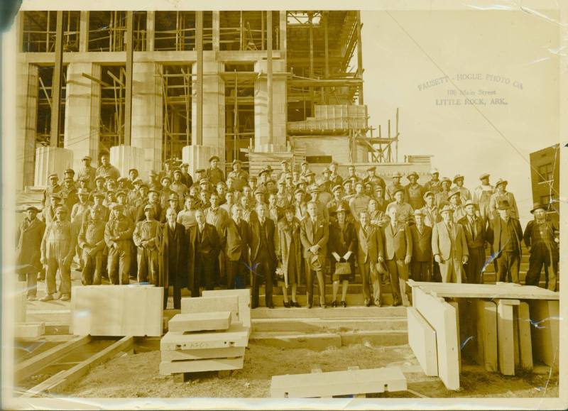 Photograph of Robinson Auditorium while under construction