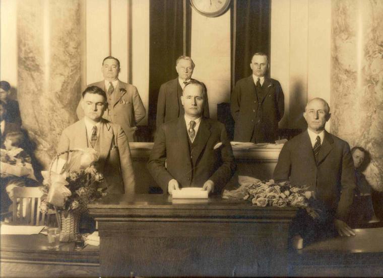 photo of Gov Terral at Capitol preparing his Inauguration Address