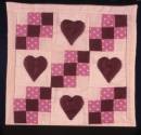 4 Patch and Hearts Miniature Quilt