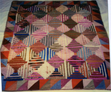 Handmade log cagin variation quilt