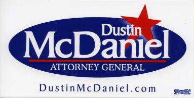 Bumper sticker for Dustin McDaniel's 2006 Attorney General 