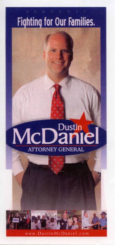 Flyer for Dustin McDaniel's 2006 Attorney General campaign.