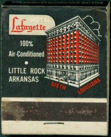 Matchbook advertising the Lafayette Hotel, corner of 6th & LA.