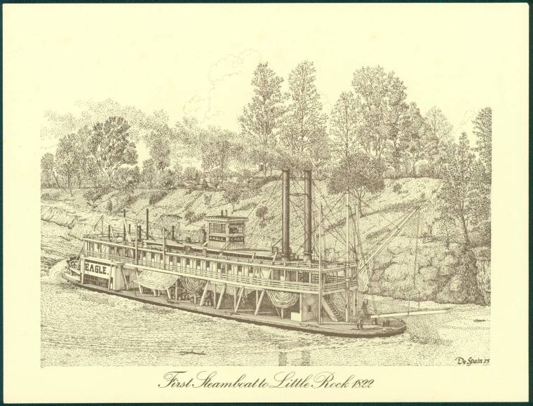 "First Steamboat to Little Rock, 1822" print.