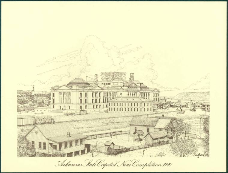 Arkansas State Capitol Near Completion 1910" PRINT.