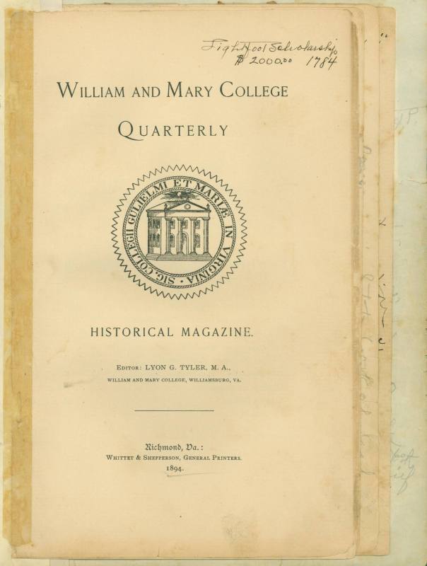 William and Mary College Quarterly with Lightfoot family history