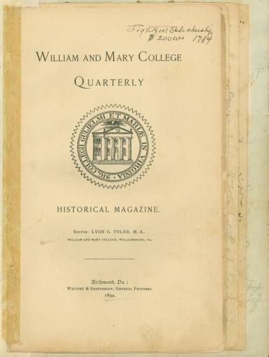 William and Mary College Quarterly with Lightfoot family history