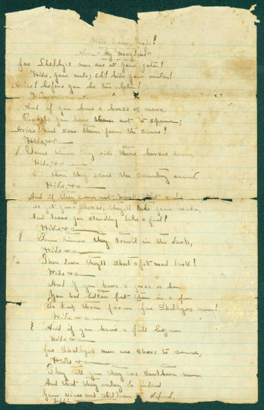 Hand-written Civil War Poem/Lyrics