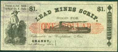 Scrip, Arkansas Confederate - One Dollar