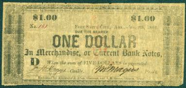 Scrip, Arkansas Confederate - One Dollar