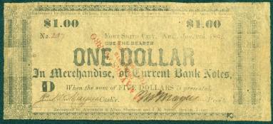 Scrip, Arkansas Confederate - One Dollar