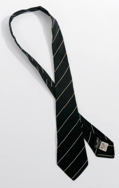 Gov. Bailey's black silk necktie with diagonal lines