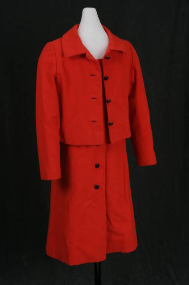 Mrs. Bumpers' red dress with matching jacket