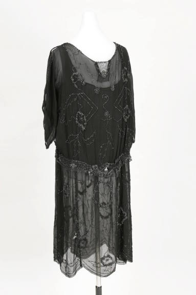 Mrs. Martineu's black beaded dress