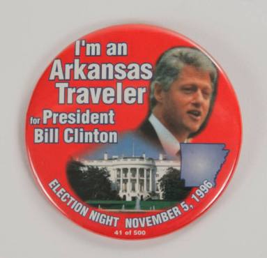 Button, President Bill Clinton Election Night - George Fisher