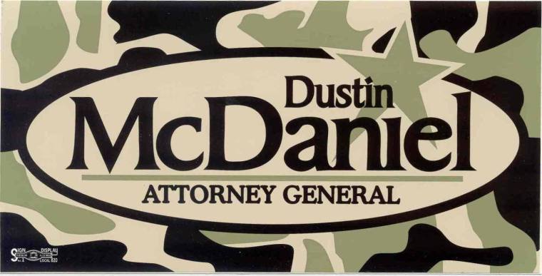 AR Politics - Dustin McDaniel bumper sticker