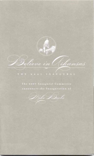 AR Politics - 2007 Mike Beebe Inaugural Ball Invitation