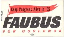 AR Politics - Faubus campaign card