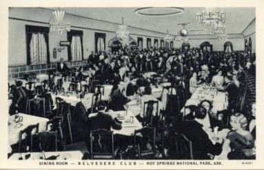 AR Eateries - Postcard of Belvedere Club in Hot Springs