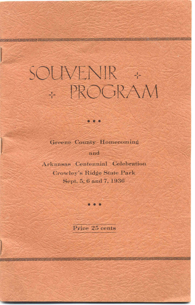 AR Politics - 1936 Greene County Centennial Program